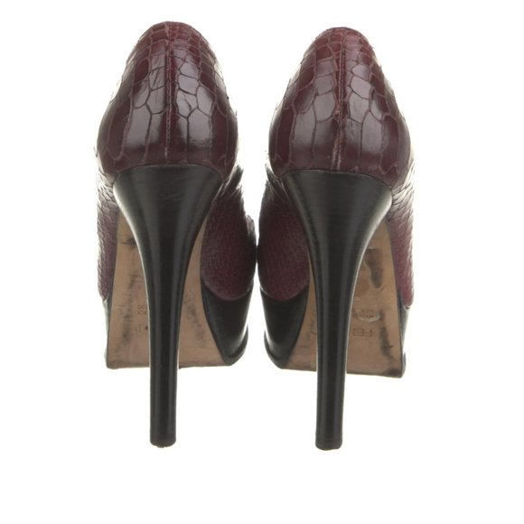 FENDI Leather Animal Print Pumps Size: 7 | IT 37 Motif FF Zucca - Picture 4 of 6